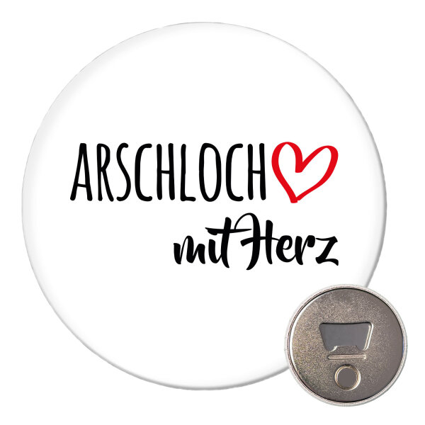 Magnet Arschloch mit Herz 59mm Kühlschrankmagnet Flaschenöffner