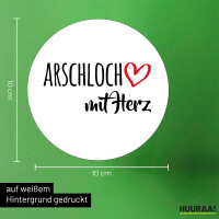 Aufkleber Arschloch mit Herz 10cm Sticker