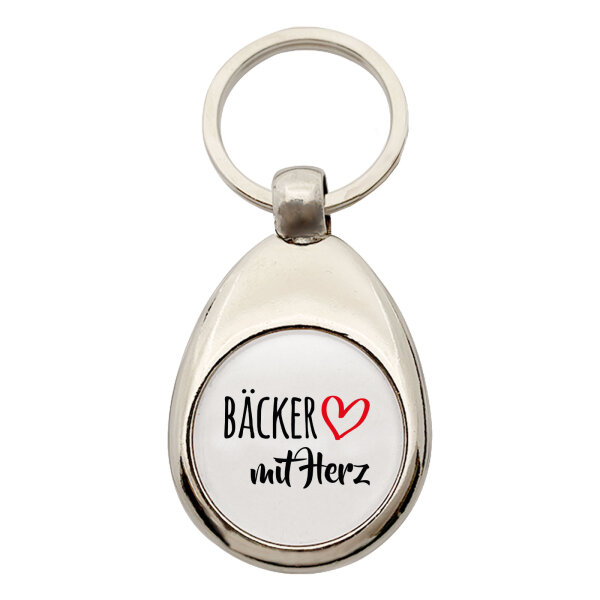 Schlüsselanhänger Bäcker mit Herz