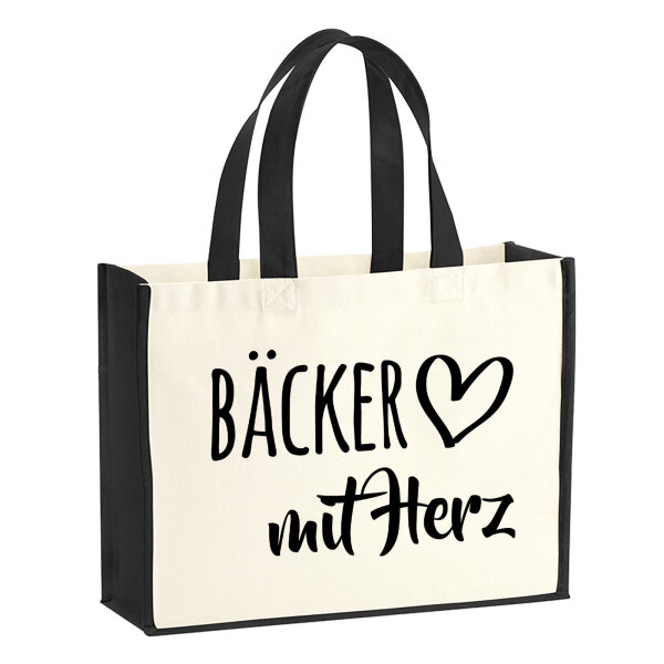 Jutetasche Bäcker mit Herz 21 Liter Black