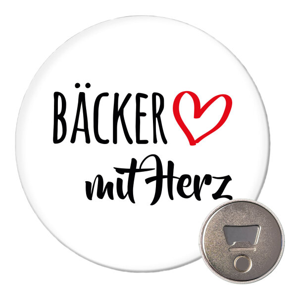 Magnet Bäcker mit Herz 59mm Kühlschrankmagnet Flaschenöffner
