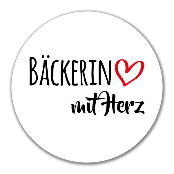 Aufkleber Bäckerin mit Herz 10cm Sticker