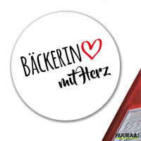 Aufkleber Bäckerin mit Herz 10cm Sticker