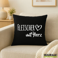 Kissen Fleischer mit Herz 40x40cm