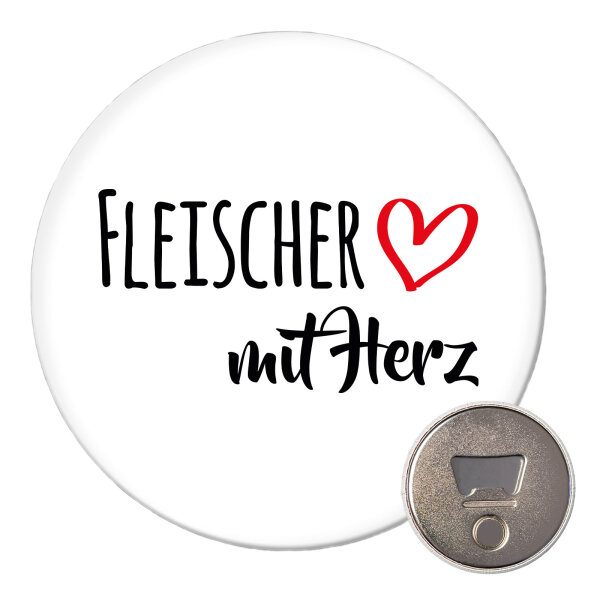 Magnet Fleischer mit Herz 59mm Kühlschrankmagnet Flaschenöffner