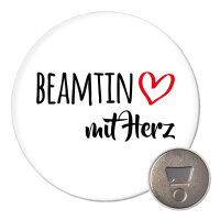 Magnet Beamtin mit Herz 59mm Kühlschrankmagnet Flaschenöffner