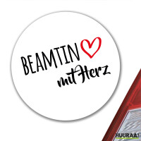 Aufkleber Beamtin mit Herz 10cm Sticker