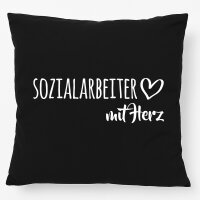Kissen Sozialarbeiter mit Herz 40x40cm