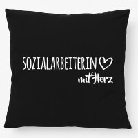 Kissen Sozialarbeiterin mit Herz 40x40cm