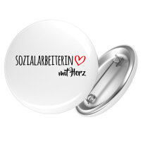 Button Sozialarbeiterin mit Herz
