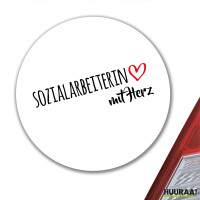Aufkleber Sozialarbeiterin mit Herz 10cm Sticker