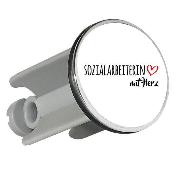 Waschbeckenstöpsel Sozialarbeiterin mit Herz 4cm Abflussstopfen