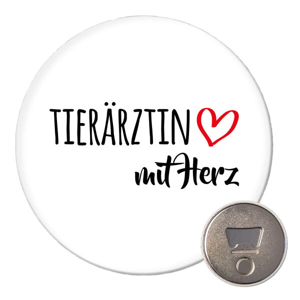 Magnet Tierärztin mit Herz 59mm Kühlschrankmagnet Flaschenöffner