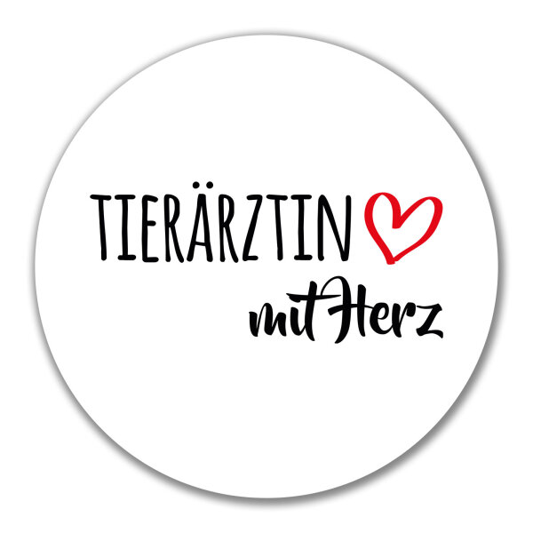 Aufkleber Tierärztin mit Herz 10cm Sticker