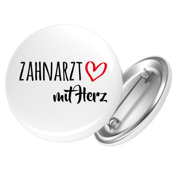 Button Zahnarzt mit Herz