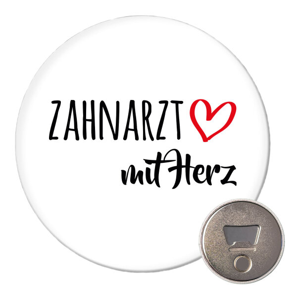Magnet Zahnarzt mit Herz 59mm Kühlschrankmagnet Flaschenöffner