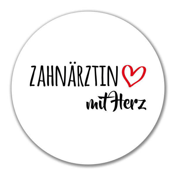 Aufkleber Zahnärztin mit Herz 10cm Sticker