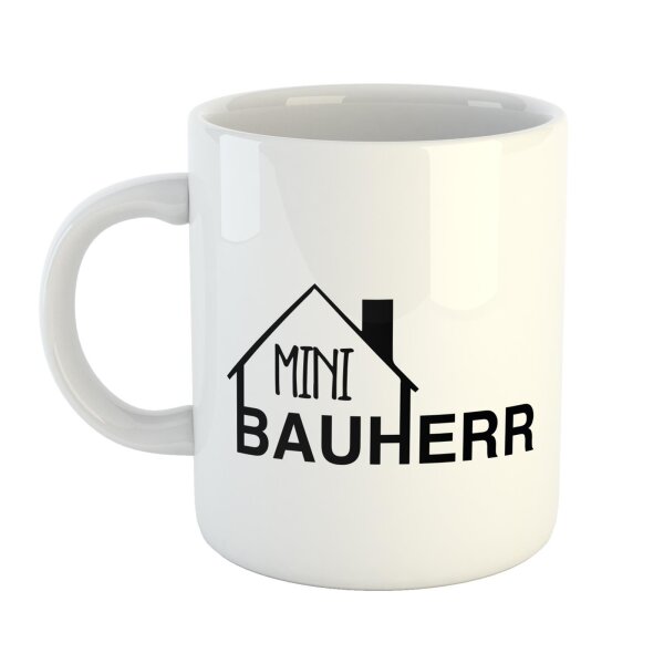 Kaffeetasse Mini Bauherr Haus Weiß 330ml