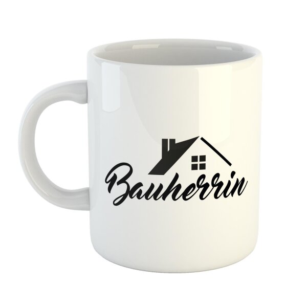 Kaffeetasse Bauherrin Haus Weiß 330ml