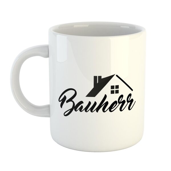 Kaffeetasse Bauherr Haus Weiß 330ml
