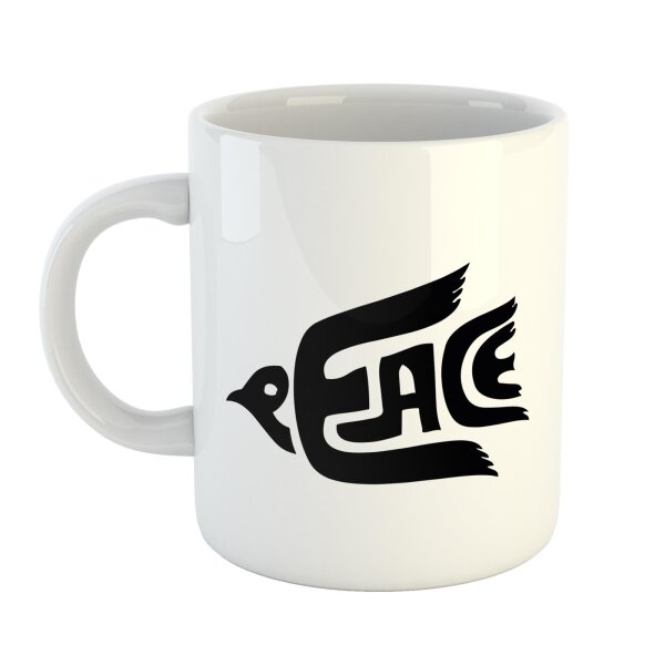 Kaffeetasse Peace Friedenstaube Weiß 330ml