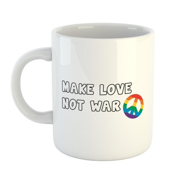 Kaffeetasse Make Love not War Weiß 330ml