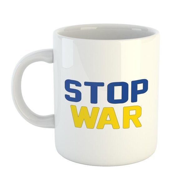 Kaffeetasse Stop War Weiß 330ml