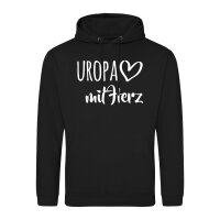 Unisex Hoodie Uropa mit Herz Größe S-3XL