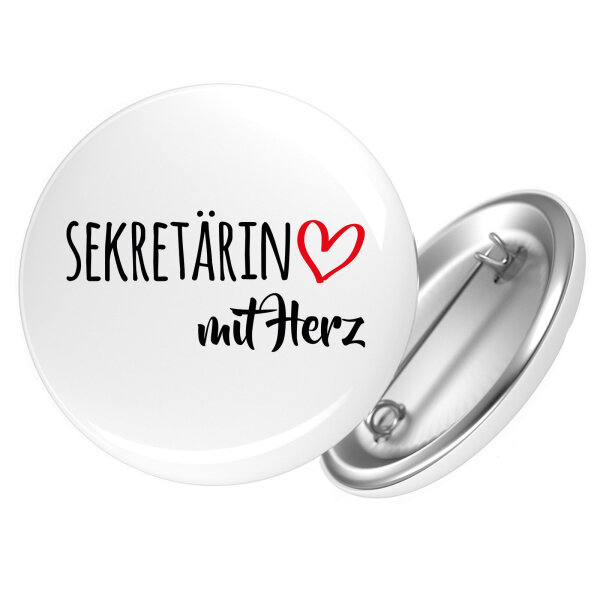 Button Sekretärin mit Herz