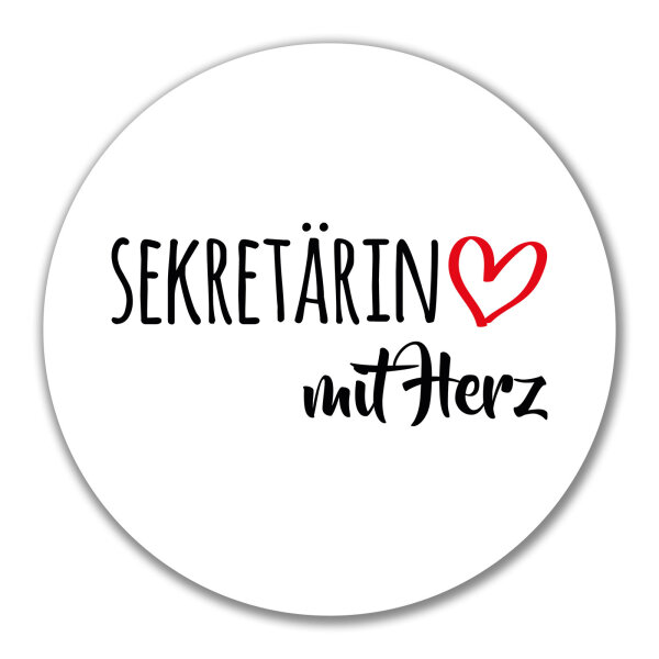 Aufkleber Sekretärin mit Herz 10cm Sticker