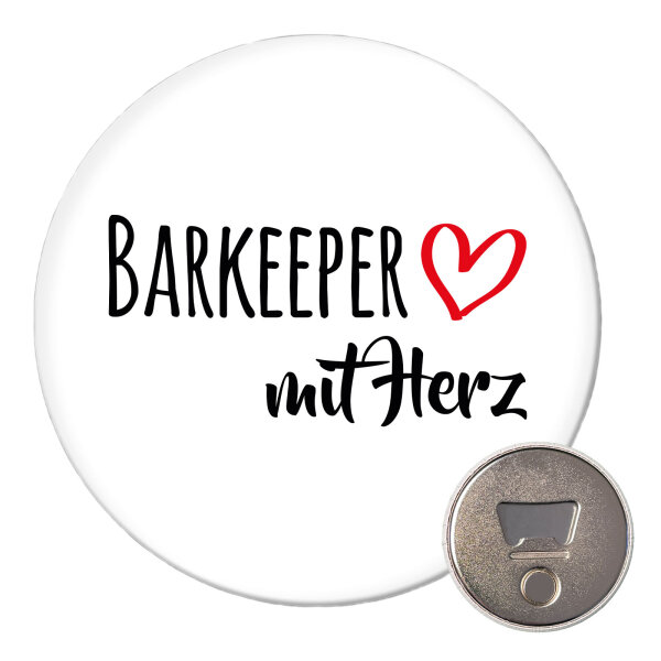 Magnet Barkeeper mit Herz 59mm Kühlschrankmagnet Flaschenöffner