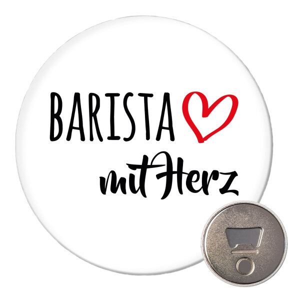 Magnet Barista mit Herz 59mm Kühlschrankmagnet Flaschenöffner
