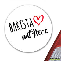 Aufkleber Barista mit Herz 10cm Sticker