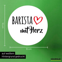 Aufkleber Barista mit Herz 10cm Sticker