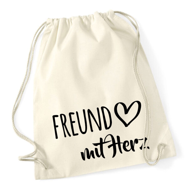 Turnbeutel Freund mit Herz 12 Liter