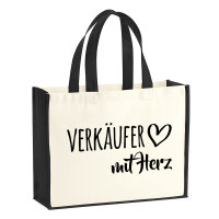 Jutetasche Verkäufer mit Herz 21 Liter Black