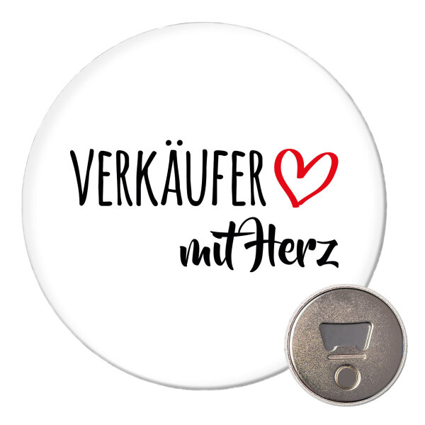 Magnet Verkäufer mit Herz 59mm Kühlschrankmagnet Flaschenöffner