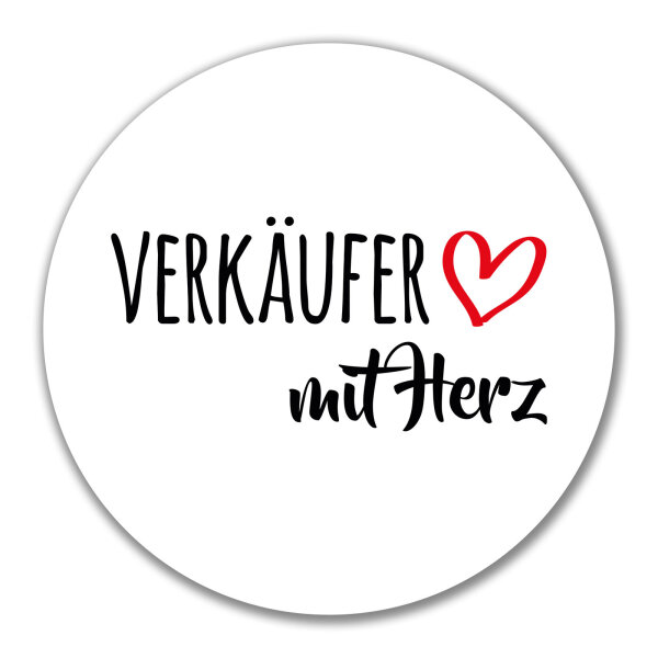 Aufkleber Verkäufer mit Herz 10cm Sticker