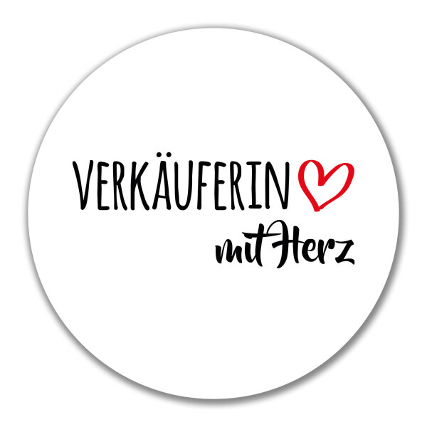Aufkleber Verkäuferin mit Herz 10cm Sticker