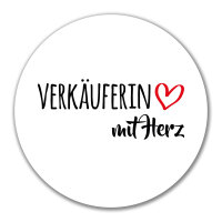 Aufkleber Verkäuferin mit Herz 10cm Sticker