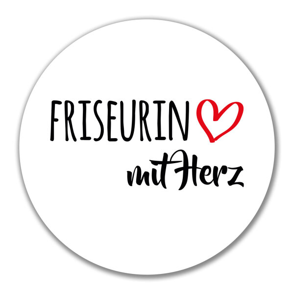 Aufkleber Friseurin mit Herz 10cm Sticker