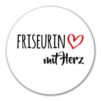 Aufkleber Friseurin mit Herz 10cm Sticker
