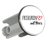 Waschbeckenstöpsel Friseurin mit Herz 4cm Abflussstopfen