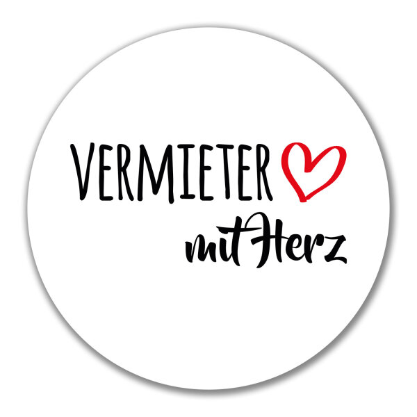 Aufkleber Vermieter mit Herz 10cm Sticker