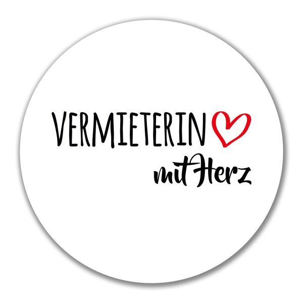 Aufkleber Vermieterin mit Herz 10cm Sticker