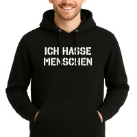 Unisex Hoodie Ich hasse Menschen Größe S-3XL