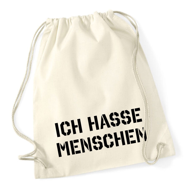 Turnbeutel Ich hasse Menschen 12 Liter