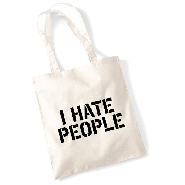 Jutebeutel I hate people 10 Liter