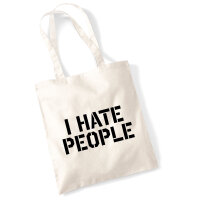 Jutebeutel I hate people 10 Liter
