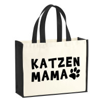 Jutetasche Katzenmama Tapse 21 Liter Black